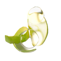 Green apple sliced with a white background