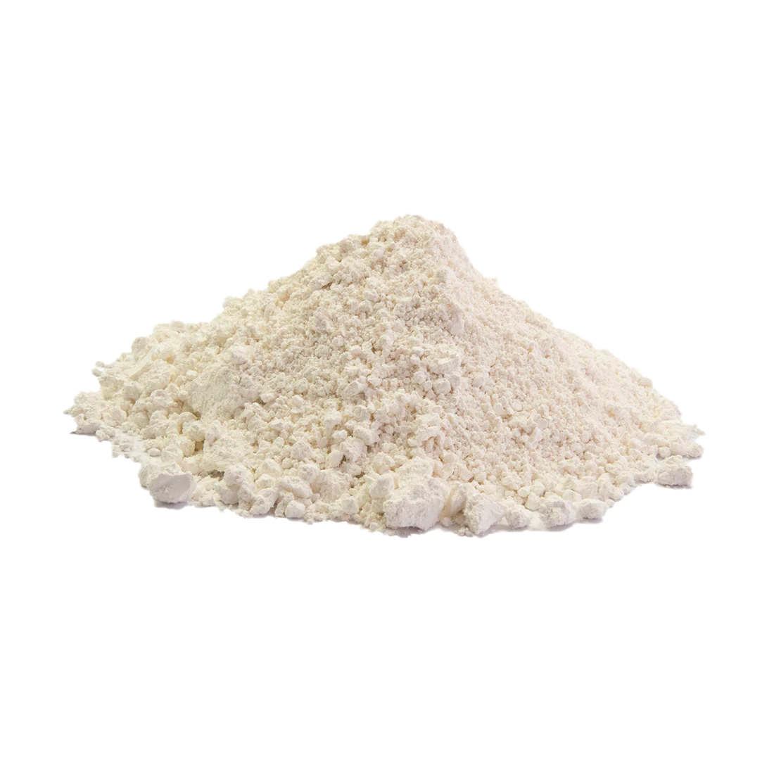 Pile of white powder on a white background
