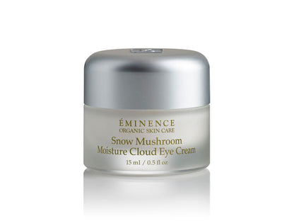 Eminence Snow Mushroom Moisture Cloud Eye Cream jar on a white background
