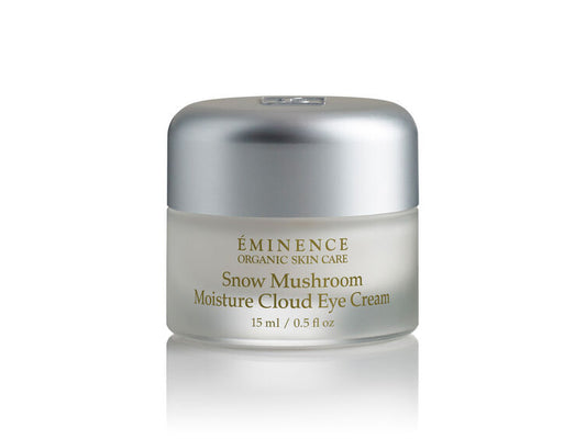 Eminence Snow Mushroom Moisture Cloud Eye Cream jar on a white background