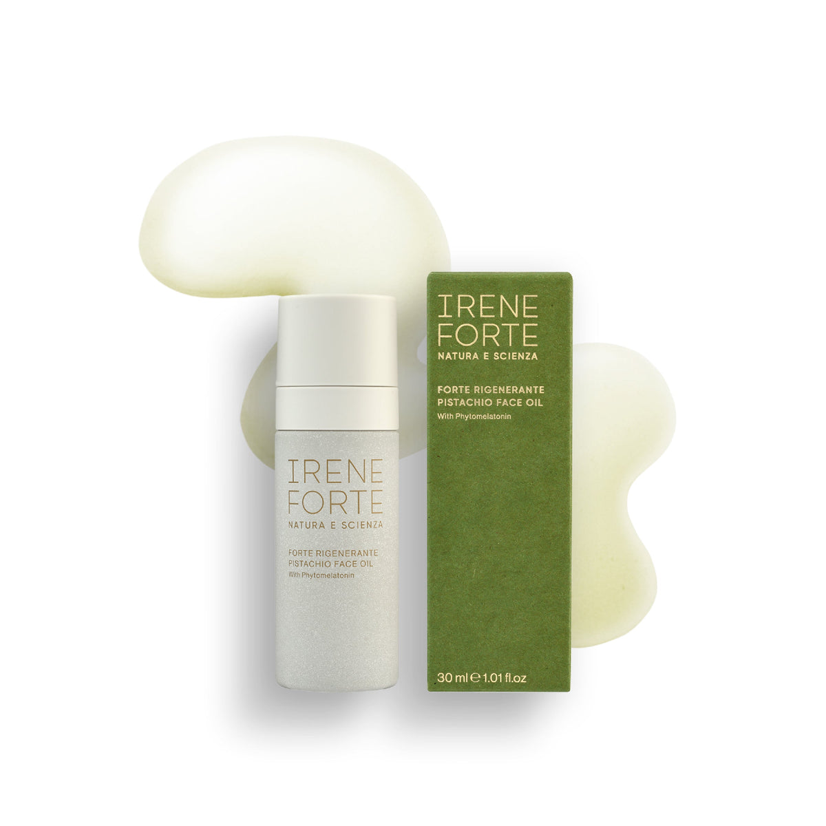 Irene Forte Pistachio Face Oil 30ml bottle, product packshot