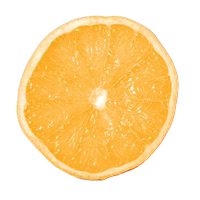 Sliced orange on a white background