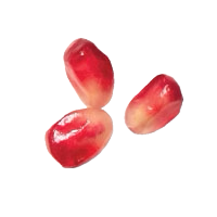 Three red fruits on a white background